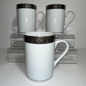 Lot of 3 American Atelier WINDSOR PLATINUM 5771 Fine Porcelain Coffee Mug~NEW~